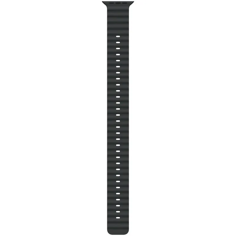 Apple Curea Smartwatch Apple MXTM3ZM/A pentru Watch 49mm, Ocean Band Extension, Natural Titanium Finish, Negru