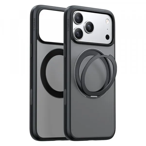 Torras Husa MagSafe pentru Apple iPhone 18 Pro / 17 Pro, Torras, Ostand O1 Guardian, Neagra