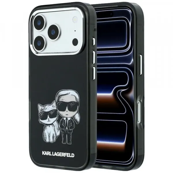 Karl Lagerfeld Husa MagSafe pentru Apple iPhone 18 Pro Max / 17 Pro Max, Karl Lagerfeld, IML KC Bodies Sketch Print, Neagra