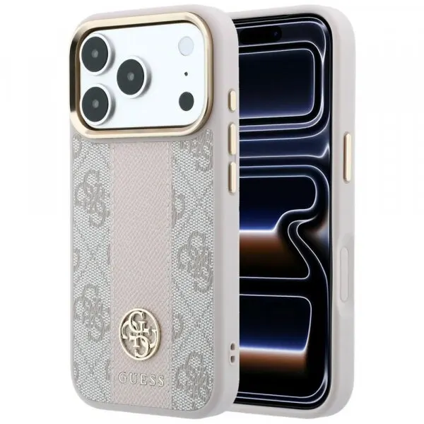Guess Husa MagSafe pentru Apple iPhone 18 Pro Max / 17 Pro Max, Guess, 4G Stripe Round Classic Logo, Roz