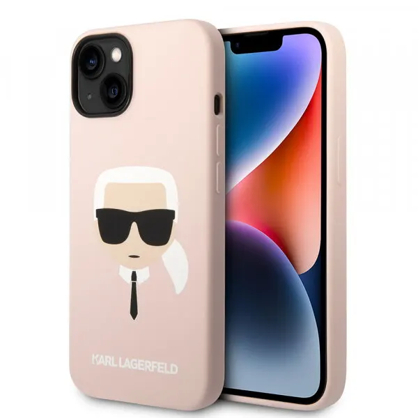 Karl Lagerfeld Husa MagSafe pentru Apple iPhone 14 Plus, Karl Lagerfeld, Silicone Karl's Head, Roz