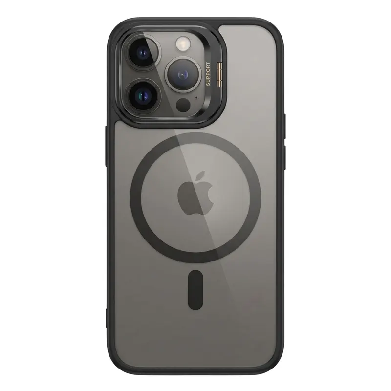 Husa de Protectie Telefon, Flippy, Compatibila cu iPhone 17 Pro , MagSafe, Acrylic, Suport Metalic Protectie Camera