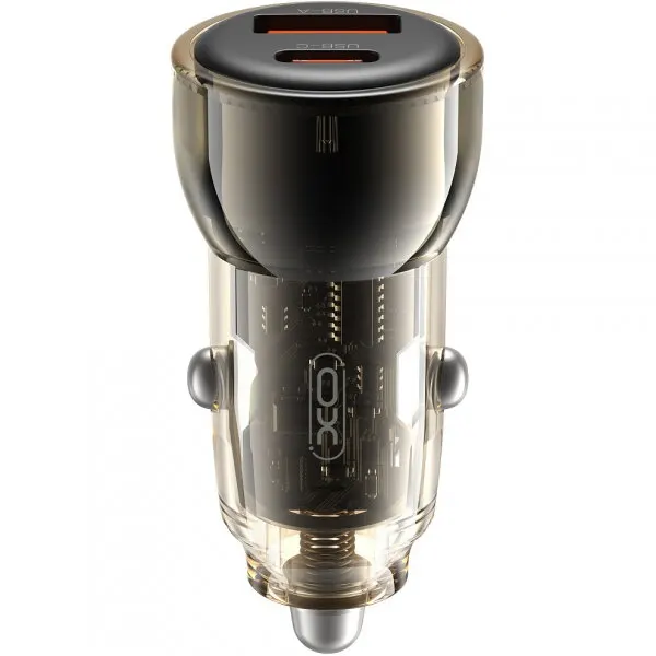 XO Design Incarcator Auto XO Design CC60, 60W, 3A, 1 x USB-A - 1 x USB-C, Negru