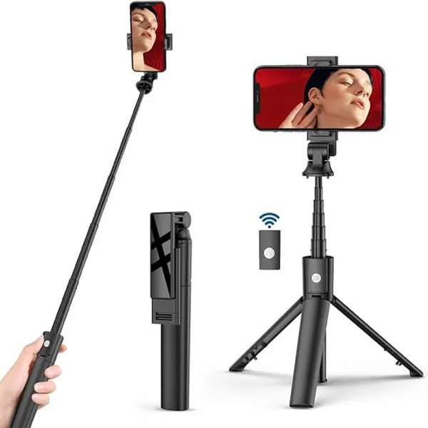 techsuit Selfie Stick Bluetooth Techsuit K22, Universal, Negru