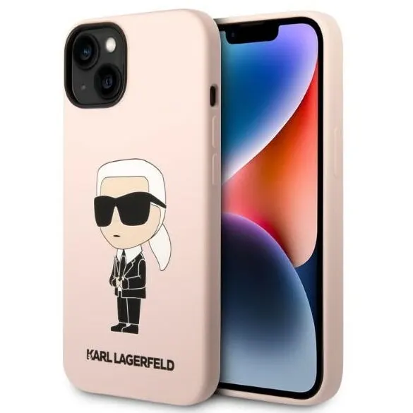 Karl Lagerfeld Husa MagSafe pentru Apple iPhone 14 Plus, Karl Lagerfeld, Silicone Ikonik Karl, Roz
