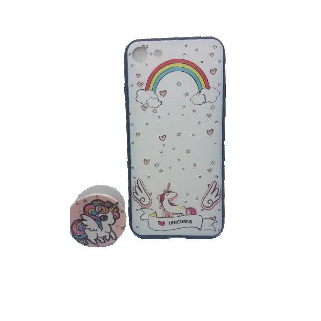 Apple, Husa Apple iPhone XR Multicolor Model Unicorn + Popsocket inclus