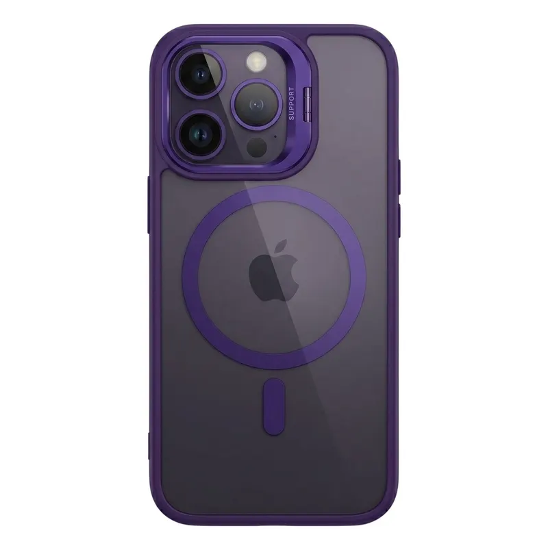 Husa de Protectie Telefon, Flippy, Compatibila cu iPhone 17 Pro Max, MagSafe, Acrylic, Suport Metalic Protectie Camera