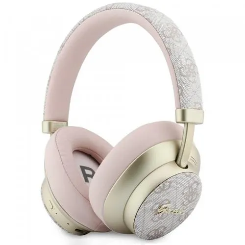 Casti Stereo Wireless Guess 4G Gold Script Metal, Bluetooth, A2DP, Roz