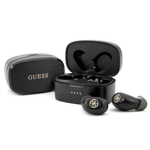 Casti True Wireless GUESS 4H, Bluetooth, TWS, Microfon, Rezistent la apa, Carcasa de incarcare, Negru