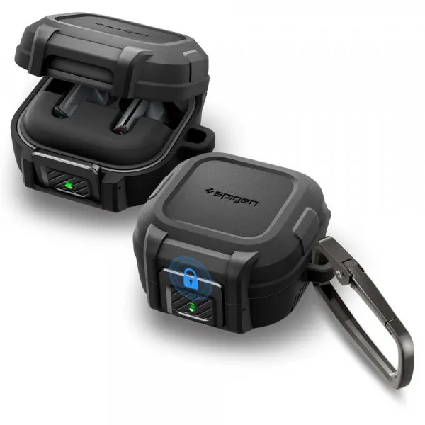 Spigen Husa Spigen Lock Fit pentru Samsung Galaxy Buds4 / Buds4 Pro, Neagra Mata ACS11202