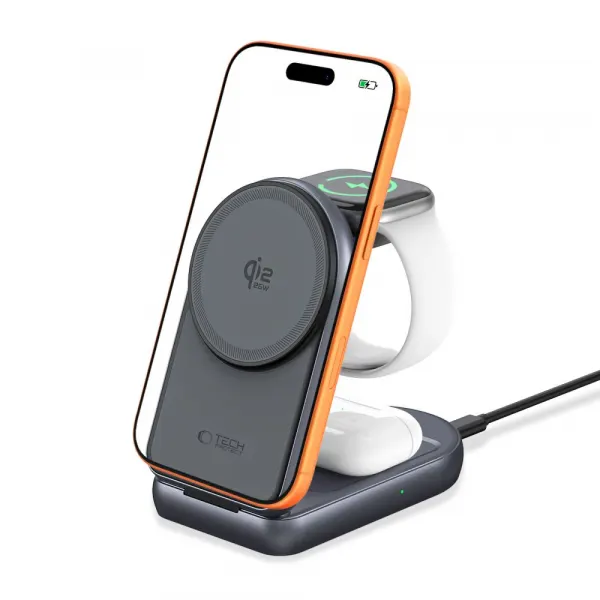 Tech-Protect Incarcator Retea Wireless Tech-Protect A53 3in1, 25W, Gri