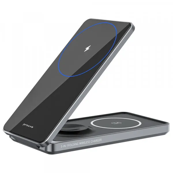 Proove Incarcator Retea Wireless Proove Metal Edge 3in1, 15W, 1.67A, Gri WSME15010003