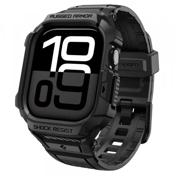 Spigen Husa Spigen Rugged Armor Pro V2 pentru Apple Watch Series 10 / 11 42mm, Neagra Mata ACS10494