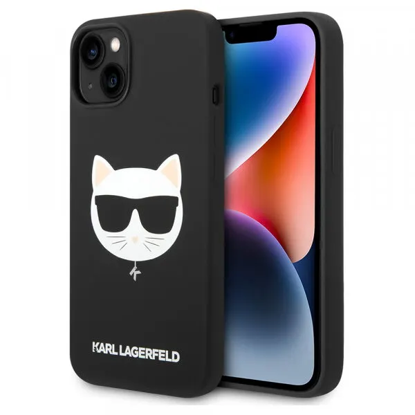 Karl Lagerfeld Husa MagSafe pentru Apple iPhone 14 Plus, Karl Lagerfeld, Silicone Choupette's Head, Neagra
