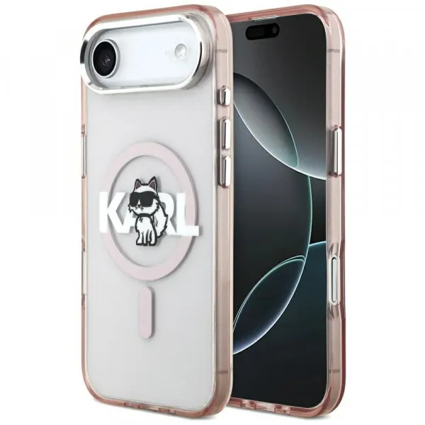 Karl Lagerfeld Husa MagSafe pentru Apple iPhone 17 Air, Karl Lagerfeld, IML Sketch Logo Choupette, Roz