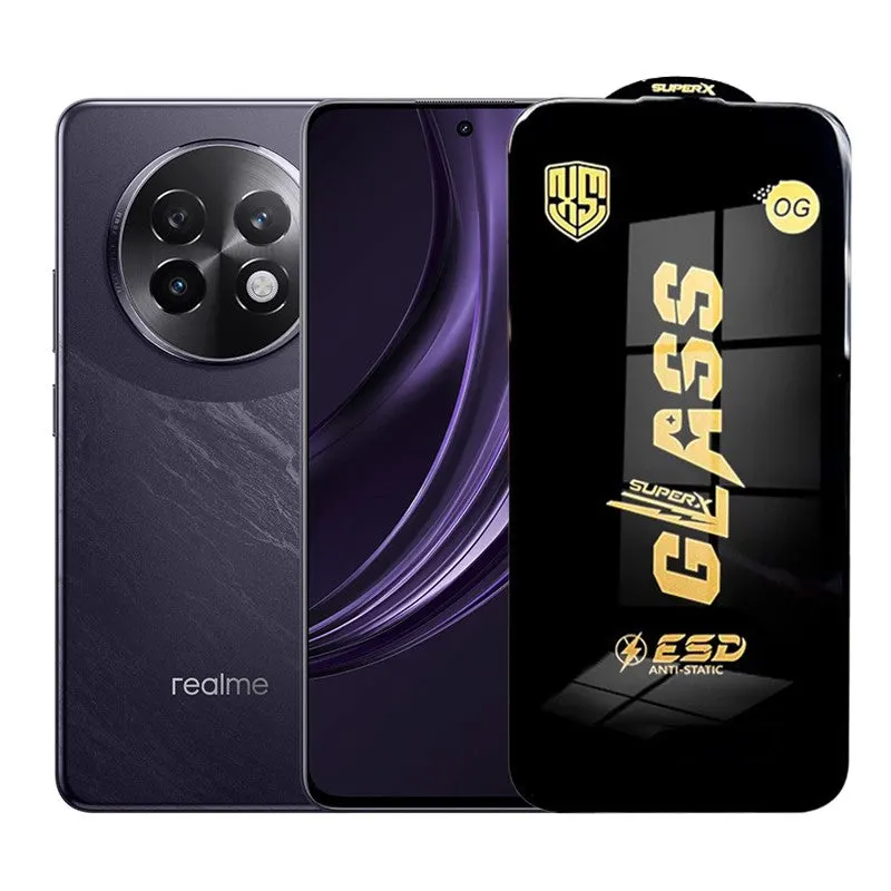 Flippy, Folie de Protectie pentru Realme13+, Flippy, Sticla Securizata ESD, Margini Negre