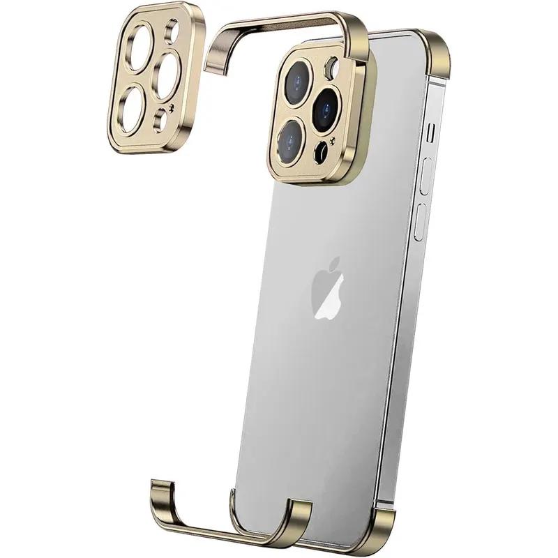 Husa Metalica Edgeless Compatibila cu iPhone 16 Plus, Flippy, Protectie pentru Colturi si Camera, Aliaj Aluminiu
