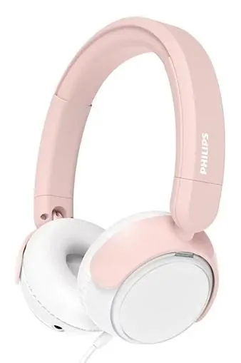 Casti Stereo cu fir pentru copii Philips Seria 2000 TAK2000PK/00, Jack 3.5mm, Cablu 1.2m, Microfon (Roz)