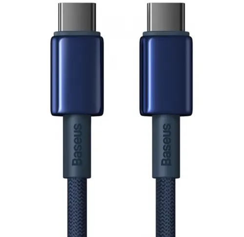 Cablu Date si Incarcare Baseus Tungsten Gold P10319800321-03, USB-C - USB-C , 100W, 1m (Albastru)
