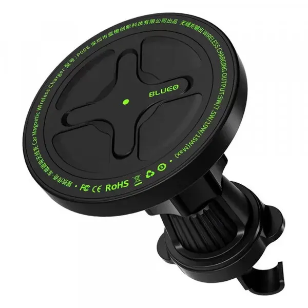 Blueo Incarcator Auto Wireless Blueo Ape Legend, 15W, 1.67A, Negru