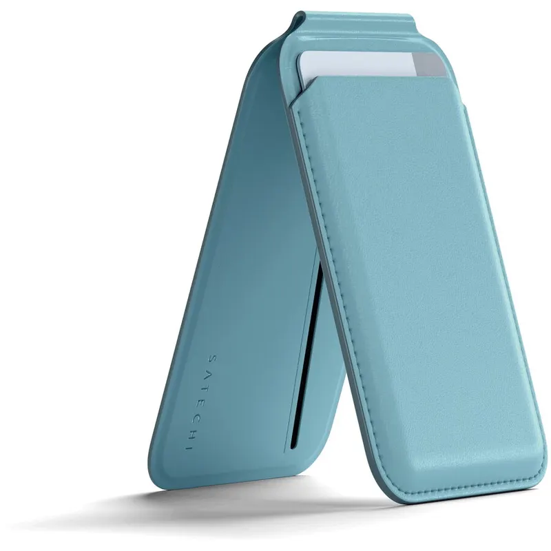 Satechi Satechi Vegan-Leather Magnetic Wallet Stand, Magsafe Compatible - Light Blue