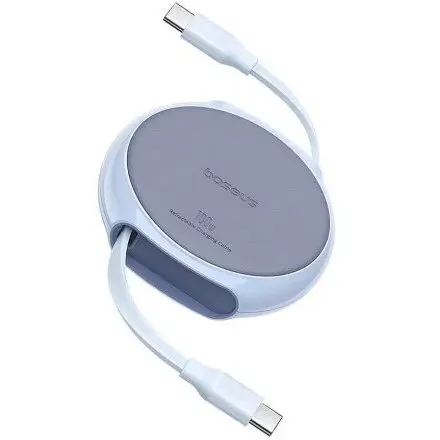 BASEUS CABLU alimentare si date Baseus Free2Draw Mini, Fast Charging Data Cable pt. smartphone, retractabil, USB Type-C la USB Type-C 100W, 1m, Albastru P10368400311-00