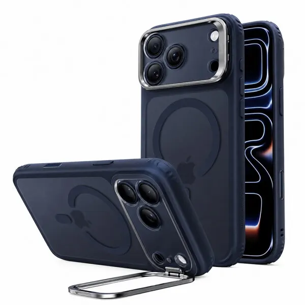 ESR Husa MagSafe pentru Apple iPhone 18 Pro / 17 Pro, ESR, Classic Hybrid Kickstand, Albastra Satinata