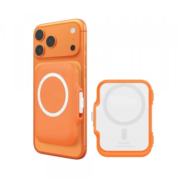 Spigen Portofel MagSafe, Spigen, TinTap MagFit+, Portocaliu AFA11380