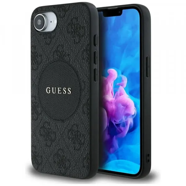 Guess Husa MagSafe pentru Apple iPhone 17e / 16e, Guess, 4G Circle Classic Logo, Neagra