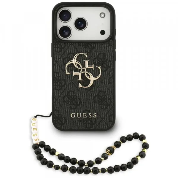 Guess Husa pentru Apple iPhone 17 Pro, Guess, 4G Classic Logo with Strap, Neagra