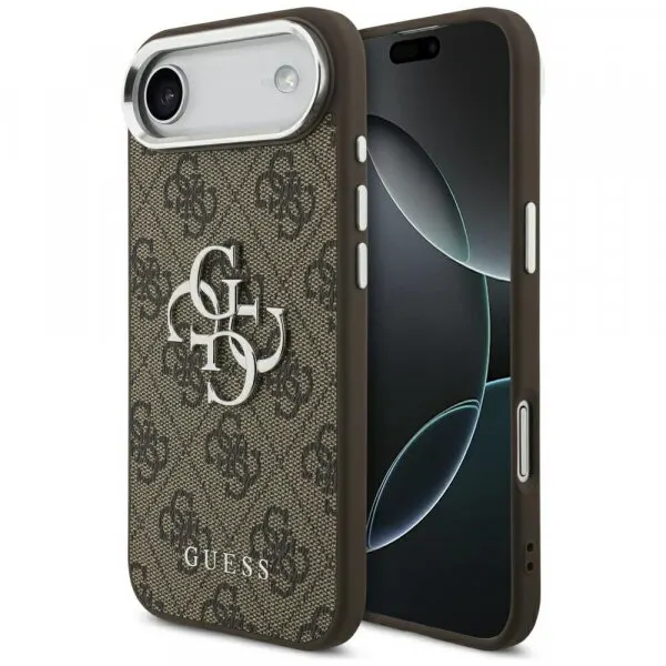 Guess Husa pentru Apple iPhone 17 Air, Guess, Big 4G Logo Classic, Maro Argintie