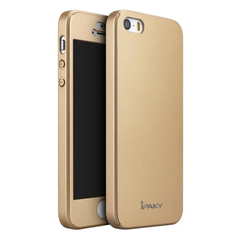Apple, Husa Apple iPhone 7 IPAKY Full Cover 360 Auriu + Folie Cadou