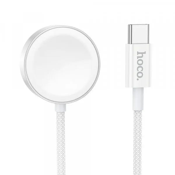 HOCO Incarcator Wireless HOCO CW59 pentru Apple Watch / Samsung Galaxy Watch Series, USB-C, Alb