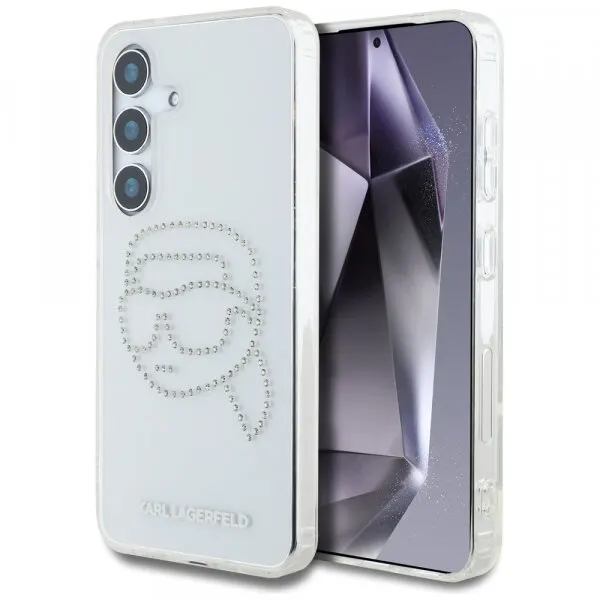 Karl Lagerfeld Husa pentru Samsung Galaxy S25 S931, Karl Lagerfeld, IML Rhinestones Karl's Head, Transparenta