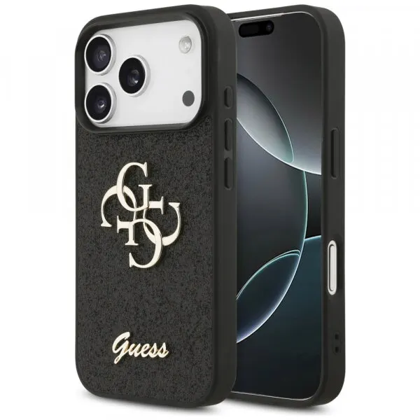 Guess Husa pentru Apple iPhone 17 Pro Max, Guess, Fixed Glitter Big 4G, Neagra