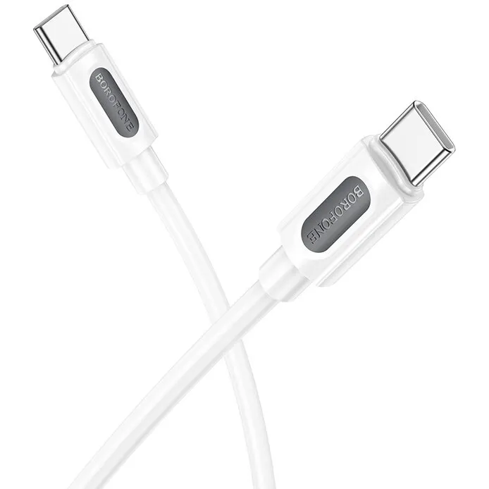 Borofone CABLU alimentare si date Borofone BX106, Fast Charging Data Cable pt. smartphone, USB Type-C la USB Type-C 60W, 1m, Alb