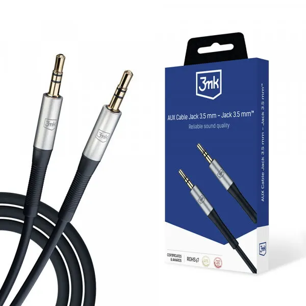 3MK Cablu Audio 3.5mm - 3.5mm 3MK, 1m, Negru
