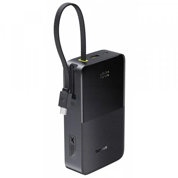BASEUS Baterie Externa Baseus EnerFill Bipow2 Pro, 20000mAh, 22.5W, QC + PD, 1 x USB-A - 2 x USB-C, Neagra
