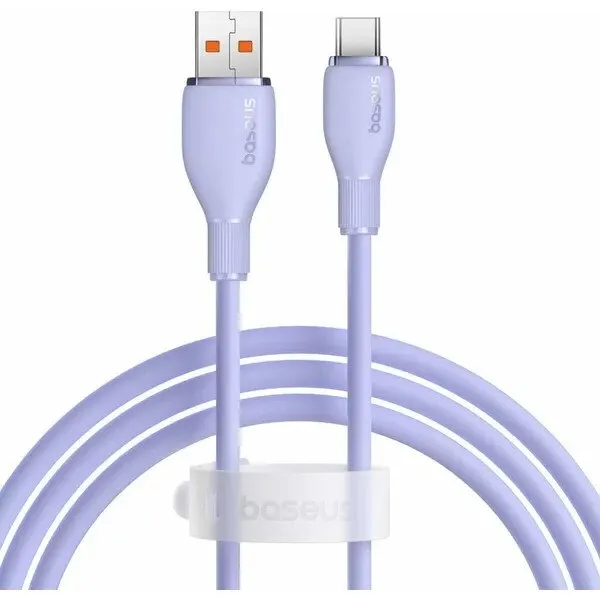 BASEUS Cablu Baseus Pudding Series, USB la USB-C, 100W, Fast Charging, 1.2m, Violet