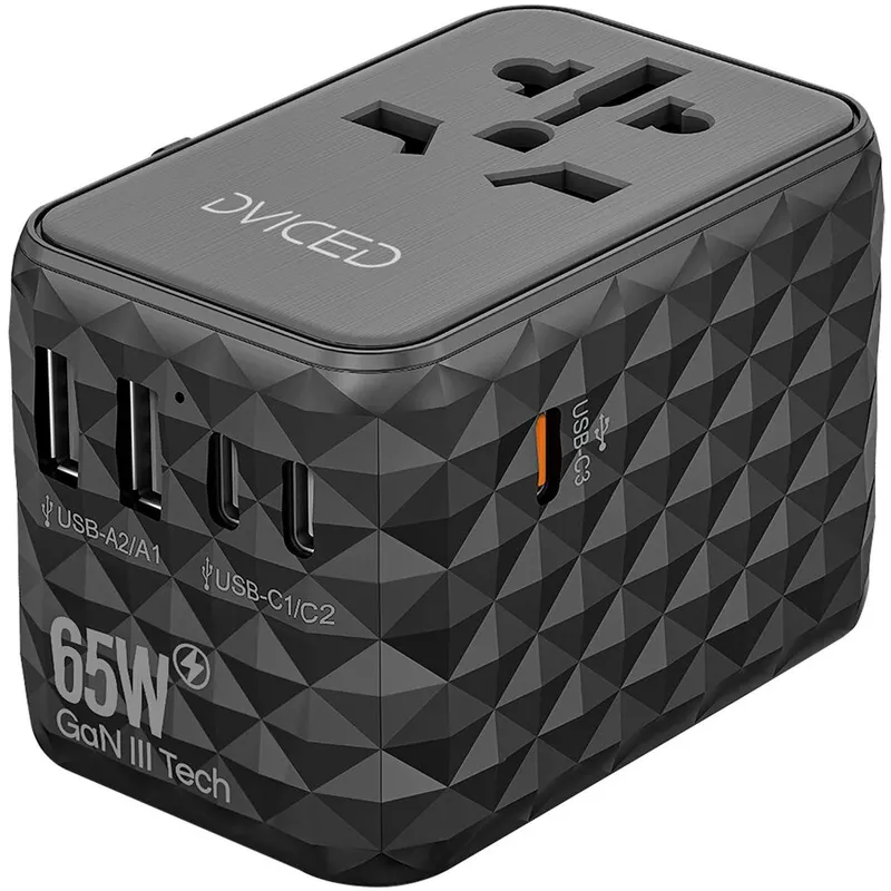 Dviced Dviced Universal travel adapter 65W GaN - Black