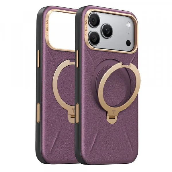 Torras Husa MagSafe pentru Apple iPhone 18 Pro / 17 Pro, Torras, QPRO Leather, Mov