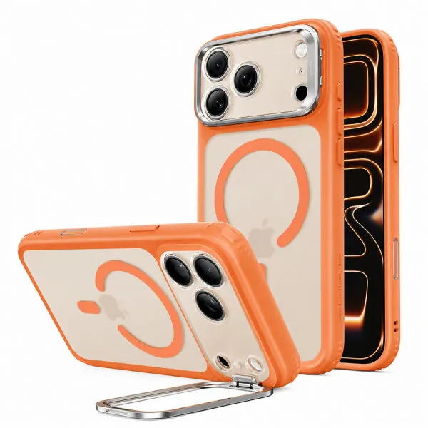 ESR Husa MagSafe pentru Apple iPhone 18 Pro / 17 Pro, ESR, Classic Hybrid Kickstand, Portocalie Satinata