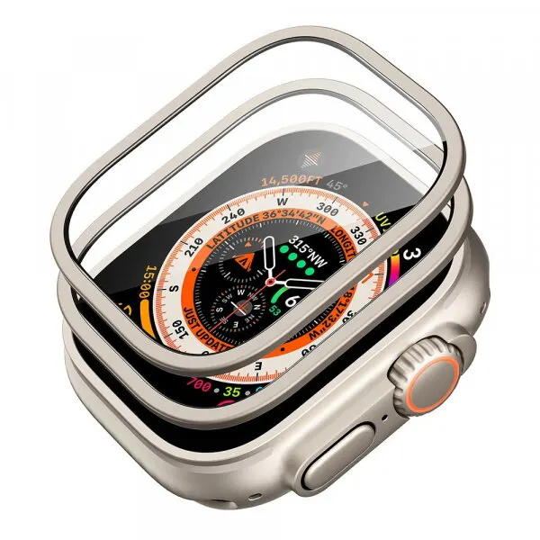 ESR Folie Protectie ESR Armorite pentru Apple Watch Ultra Series, Set 2 bucati, Sticla Securizata, Bronz