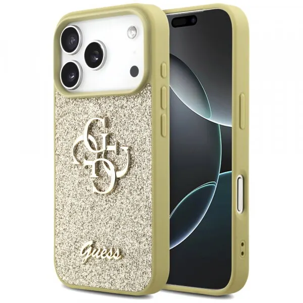 Guess Husa pentru Apple iPhone 17 Pro Max, Guess, Fixed Glitter Big 4G, Aurie