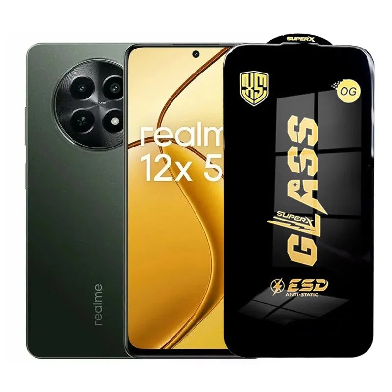 Flippy, Folie de Protectie pentru Realme 12x, Flippy, Sticla Securizata ESD, Margini Negre