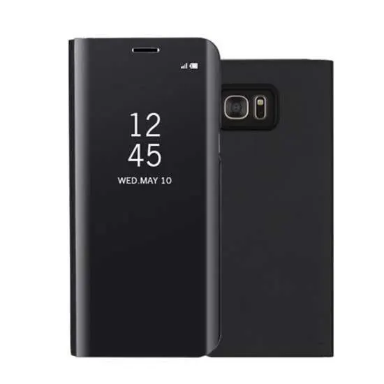 Huawei, Husa Huawei Y5P 2020 Flip Cover Oglinda Negru