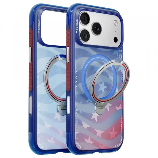 Torras Husa MagSafe pentru Apple iPhone 18 Pro / 17 Pro, Torras, Ostand Q3 Air Football, Albastra