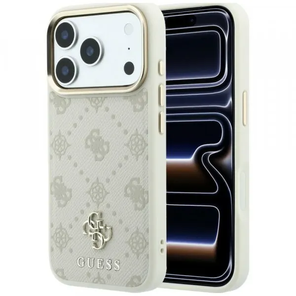 Guess Husa MagSafe pentru Apple iPhone 18 Pro / 17 Pro, Guess, Peony 4G Small Logo, Bej