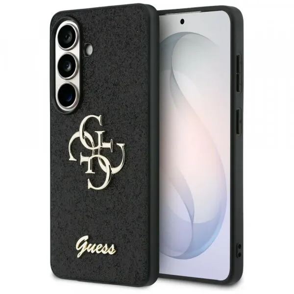 Guess Husa pentru Samsung Galaxy S26 S942, Guess, Fixed Glitter Big 4G Metal Frame, Neagra