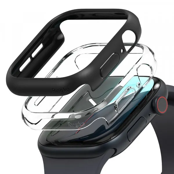 Ringke Husa Ringke Slim pentru Apple Watch Series 10 / 11 46mm, Set 2 bucati, Neagra Mata / Transparenta
